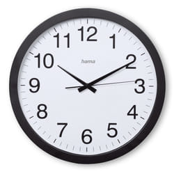 Hama Aruba Horloge à quartz Cercle Noir, Blanc