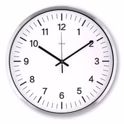 Hama Java, Mur, Horloge radio-pilotée, Rond, Argent, Métal, Verre