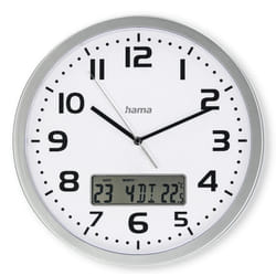 Hama 00185878 Horloge murale et de table Horloge analogique Rond Argent, Blanc