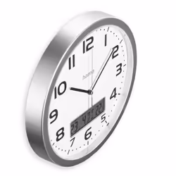 Hama 00185878 Horloge murale et de table Horloge analogique Rond Argent, Blanc