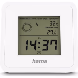 Hama Borneo, Thermomètre électrique, Intérieure, Numérique, Blanc, Plastique, Carré