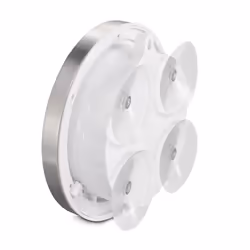 Hama Mauritius Horloge à quartz Rond Argent, Blanc