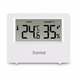 Hama 00222222, Thermomètre électrique, Intérieure, Numérique, Blanc, Plastique, Table