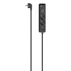 Hama 00223193 multiprise 1,4 m 2 sortie(s) CA Intérieure Noir, Gris