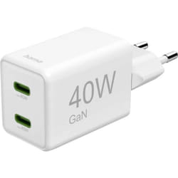 Schnellladegerät, GaN, 2x usb-c, Super-Mini-Ladegerät, pd, 40 w, Weiß Chargeur usb 40 w blanc W284103 - Hama