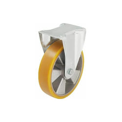 Roue fixe poids lourd PU/acier bh-alth 200K, charge 600 kg, roue diam. 200mm, dim plaque 140x110mm