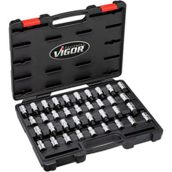 Jeu de douilles mâles ∙ V2496 ∙ Carré creux 1/2 pouce (12,5 mm) ∙ Profil torx® intérieur, Empreinte à crénaux Ribe cv, Profil à 6 pans intérieurs,