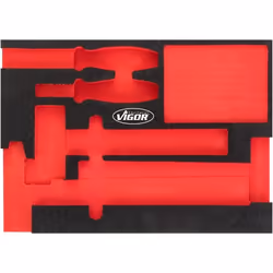 Vigor V5085-L, Ensemble de diviseurs, Noir, Rouge, mousse, 393 mm, 282 mm, 35 mm