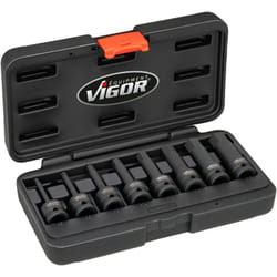 Vigor - Jeu de douilles mâles à chocs à six pans intérieurs ∙ V7019 ∙ Carré creux 1/2 pouce (12,5 mm) ∙ Profil à 6 pans intérieurs ∙ 8 pièces ∙ 5 –
