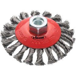 Vigor - V6805 brosse pour meuleuse d'angle à tête bombée argenté diamètre 100 mm filetage M14 x 2,0)