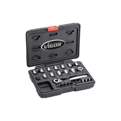 Jeu de clés à douilles ∙ extra plates ∙ V5202 ∙ Carré creux 1/4 pouce (6,3 mm) ∙ Profil à 6 pans extérieurs ∙ 25 pièces ∙ 4 – 14 ∙ Nombre d'outils :