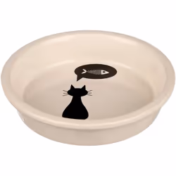 TRIXIE 24499, Chat, Vitrocéramique, Beige, Noir, Image, 0,25 L, 13 cm