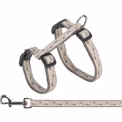Harnais avec laisse - TRIXIE - 27–45 cm / 13 mm - 1,20 m - Gris / Rose