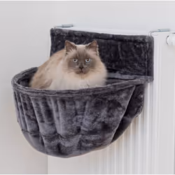 TRIXIE Sac confort XXL pour radiateurs, Lit de radiateur pour animaux de compagnie, Intérieure, Chat, Gris, Rond, Monochromat ...