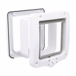 Chatiere - 4 positions - Avec tunnel - 20 x 22 cm - Blanc