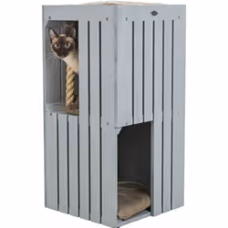 TRIXIE BE NORDIC Cat Tower Juna, Intérieure, Bois, Gris, Bois, 1 étagères, Dos