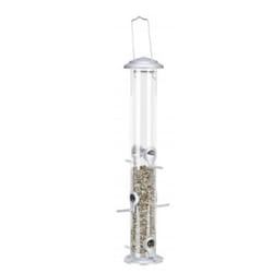 TRIXIE 55637 mangeoire pour oiseau Argent, Transparent Métal, Plastique Support