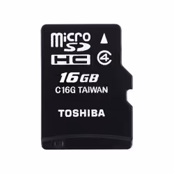 Toshiba THN-M102K0160M2, 16 Go, MicroSDHC, Classe 4, 4 Mo/s, Noir