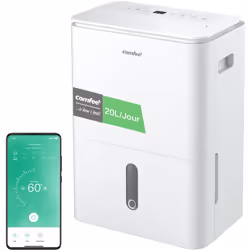 COMFEE Déshumidificateur CDDF7-20DEN7-WFI COMFEE' Déshumidificateur 2-EN-1,Elimine l'humidité jusqu'à 20L/Jour, Purification  ...