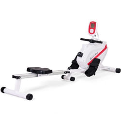 Rameur Pliable - SportPlus -SP-MR-008 Système de freinage magnétique 8 niveaux de résistance Silencieux blanc