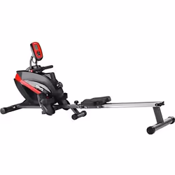 Rameur Pliable - SportPlus - SP-MR-008-B  Système de freinage magnétique 8 niveaux de résistance Silencieux Rouge/Noir