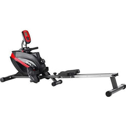 Rameur Pliable - SportPlus - SP-MR-008-B  Système de freinage magnétique 8 niveaux de résistance Silencieux Rouge/Noir