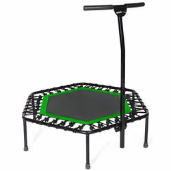 Trampoline de Fitness- SportPlus Suspension silencieuse avec corde en caoutchouc poignée réglable vert 126 cm