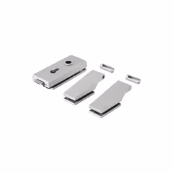 Set complet avec serrure, paumelles et douilles - sans poignée Serrure de porte en verre STUDIO Classic avec extrémité de cap ...