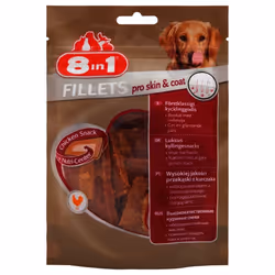 8in1 Fillets Snacks Pro Skin & Coat, Friandises, Chien, 80 g
