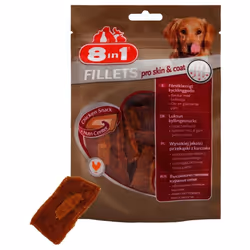 8in1 Fillets Snacks Pro Skin & Coat Chien Friandises 80 g