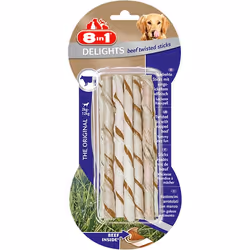 8in1 Delights Beef Twisted Sticks, Friandise, Chien, Adulte, Bœuf