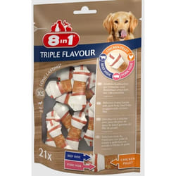8in1 Os Triple Flavour taille XS Chien Friandise Bœuf, Poulet, Porc 294 g