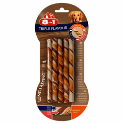 8in1 Triple Flavour, Friandise, Chien, Bœuf, Poulet, Jambon, 70 g, Sans sucre