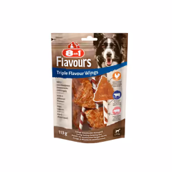 8in1 Triple Flavour Wings, Friandises, Chien, Adulte, Poulet, 113 g, Sans gluten