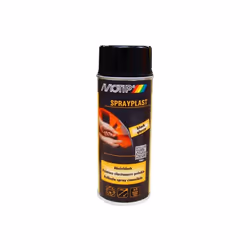 Bombe de peinture - Motip - Sprayplast 396526 - Noir brillant - 400 ml - Élastomère pelable