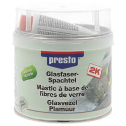 Mastic polyester bicomposant - Presto - 1 kg - Fibre de verre - Adhérence élevée - Résistant aux acides