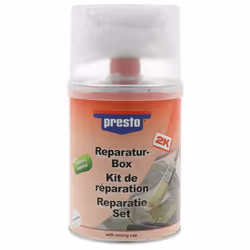 Mastic polyester - Presto - 1 kg - Kit de réparation - Résine élastifiée - Fibre de verre