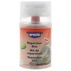 Mastic polyester - Presto - 1 kg - Kit de réparation - Résine élastifiée - Fibre de verre