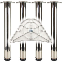 Set de pieds de table chrome poli 60mm H.870mm