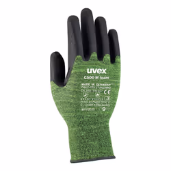Uvex C500 M foam, Noir, Vert, Adulte, Adulte, Unisexe, 1 pièce(s), Polyéthylène, Viscose, Polyamide, Fibre de verre
