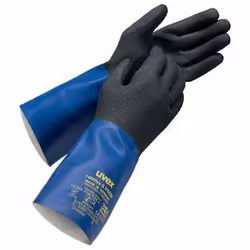 Uvex rubiflex S XG35B, Gants d’usine, Noir, Bleu, Adulte, Adulte, Unisexe, Résistant à l’abrasion, Résistant aux produits chi ...