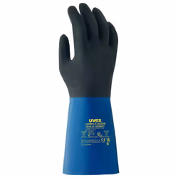 Uvex rubiflex S XG35B Gants d’usine Noir, Bleu Coton, Nitrile, Caoutchouc