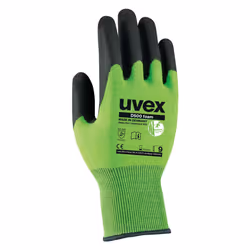 Uvex 60604, Gants d’usine, Vert, EUE, Viscose, Polyamide, Acier