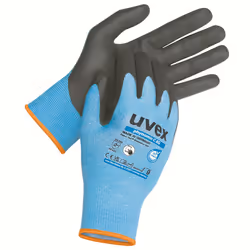 Uvex phynomic C XG, Gants d'atelier, Noir, Bleu, Adulte, Adulte, Unisexe, Résistant aux coupures, Résistant à la déchirure
