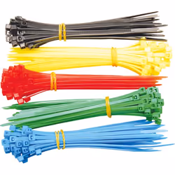 Kraftmann 80875, Attache pour câble d'échelle, Nylon, Noir, Bleu, Vert, Rouge, Jaune, 100 mm, 2,4 mm, 50 g