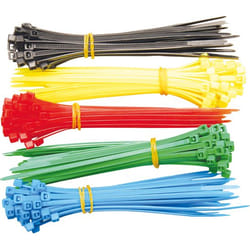 Kraftmann 80875 serre-câbles Attache pour câble d'échelle Nylon Noir, Bleu, Vert, Rouge, Jaune 200 pièce(s)