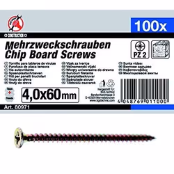 Vis multi-usages KRAFTMANN - 40 X 60 mm - Lot de 100 - Acier zingué