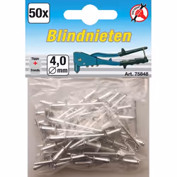 Kraftmann 75848, Rivets aveugles, Aluminium, Aluminium, Tête bombée, BGS 75845, 400, 403, 401, 4 mm