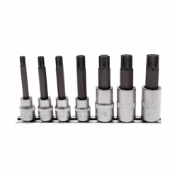 Jeu de douilles à embouts BGS TECHNIC pour Ribe - 10mm (3/8") 12,5mm (1/2") - profil cannelé M6/M14 - 7 pcs - 5185