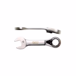 Denture fine, 72 dents Ouverture de clé 1 : 8 mm Ouverture de clé 2 : 8 mm Empreinte : Douze pans Traitement de surface : chr ...